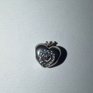 S925 ALE Pandora Sterling Silver Princess Heart Charm 791375PCZ Charm Bead